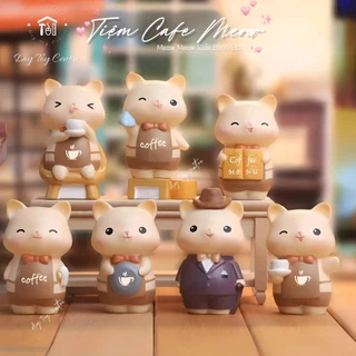 Quà tặng, sưu tầm, phụ kiện trang trí, đồ chơi Blind Box hộp mù trải nghiệm ngẫu nhiên mô hình mini cute Tiệm Café Meow