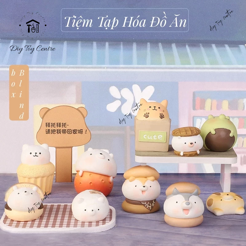 Quà tặng, sưu tầm, phụ kiện trang trí, đồ chơi BLIND BOX trải nghiệm ngẫu nhiên mô hình mini TIỆM TẠP HÓA ĐỒ ĂN CUTE