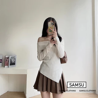 Áo trễ vai dài tay tăm thái phong cách Hàn Quốc Samsu.clothing_Saigon