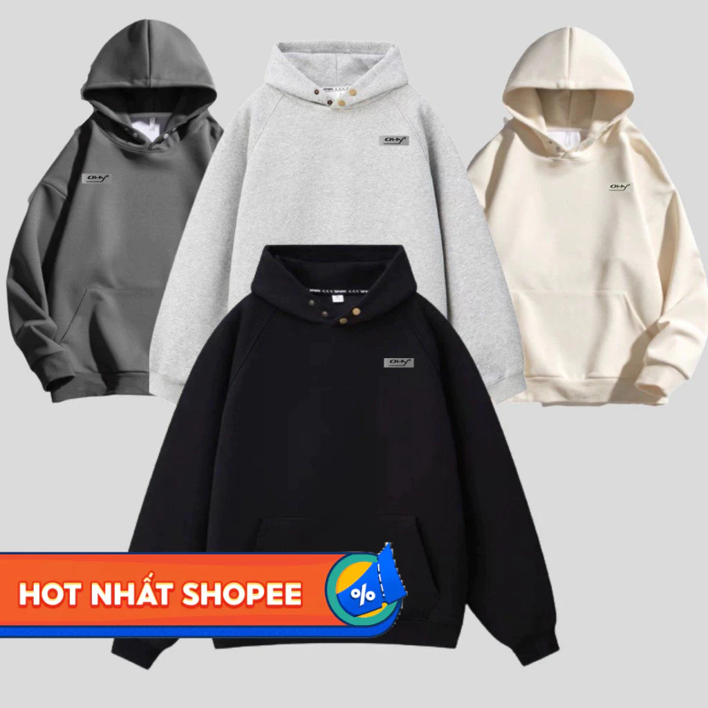 Áo Hoodie Nỉ Dầy Dặn Local Brand Full Tem Mác Dành Cho Cả Nam và Nữ Mũ To 2 Lớp Unisex Form Rộng Tay Phồng