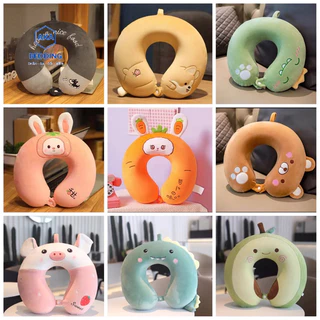 Gối kê cổ chất liệu ruột cao su cao cấp vỏ miniso cực mượt êm mềm dùng đi ngồi tàu xe ô tô