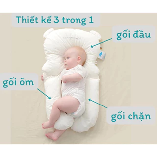 Gối chữ u cho bé chống méo đầu chống giật mình, gối ôm cho bé sơ sinh ngủ ngon