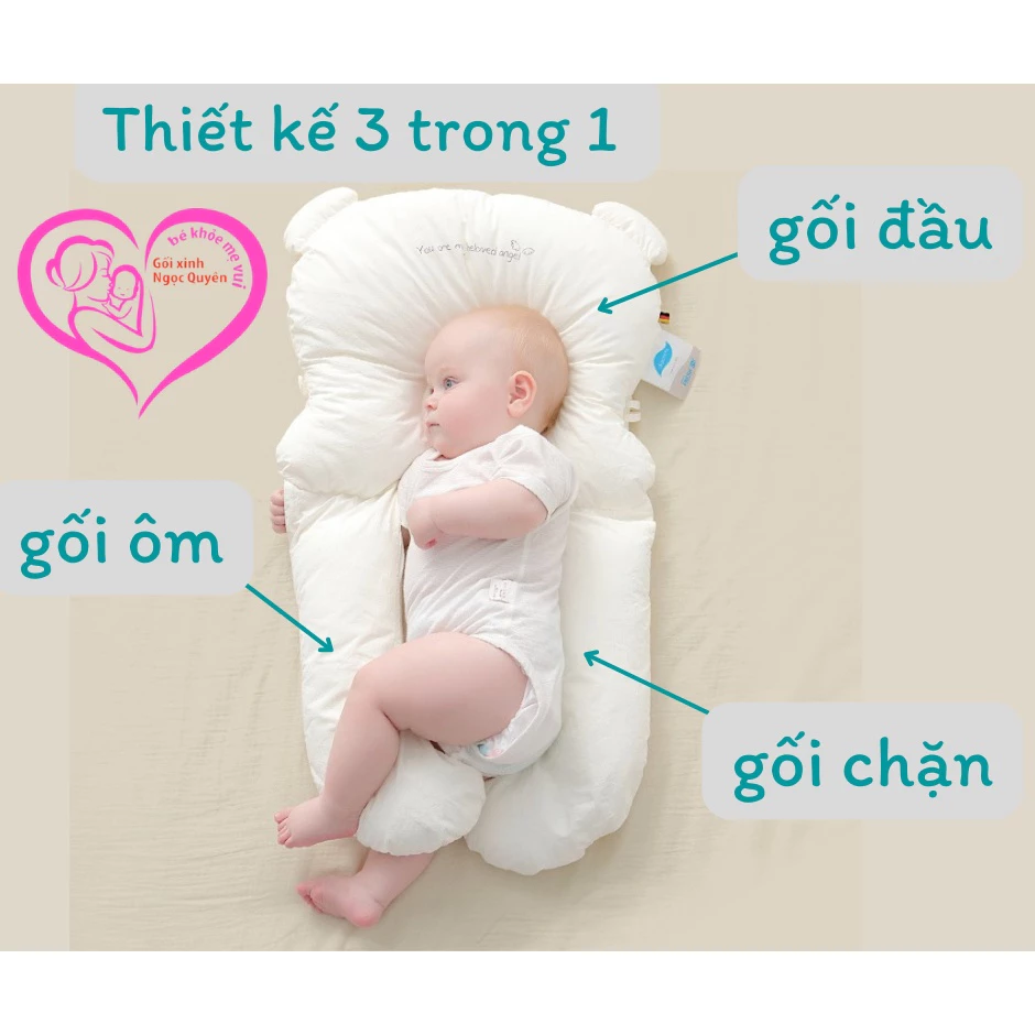 Gối chữ U cho bé goixinh_ngocquyen gối chống bẹp đầu gối ngủ cho bé gối chống giật mình  cho bé size 50x75cm