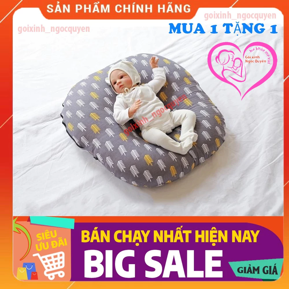 Gối chống trào ngược đệm ngủ chống trào ngược cho bé Goixinhngocquyen (tặng gối chống móp đầu cho bé) size 70cmx7