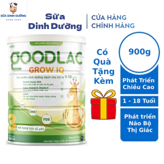 Sữa tăng chiều cao và trí não GoodLac Grow IQ 900g,  Sữa tăng chiều cao cho bé, Sữa canxi cho trẻ từ 1 - 18 tuổi