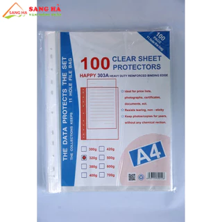 (Xấp 100 Cái) Bìa lá lỗ, bìa lỗ A4, bìa lá nylong đủ định lượng