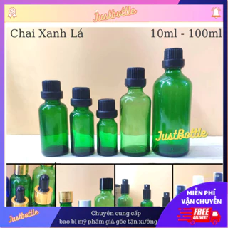 Lọ Chiết Serum Xanh Lá 10Ml 20Ml 30Ml 50Ml 100Ml Xịt Mũi Bóp Nhỏ Giọt Phun Sương Nắp Vặn/Chai Tinh Dầu Thủy Tinh Mỹ Phẩm