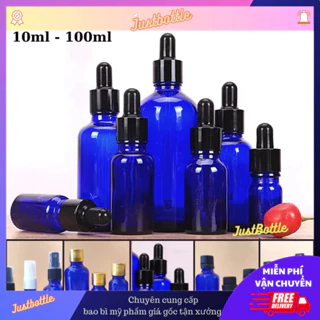 Lọ Chiết Serum Xanh Dương 10Ml 20Ml 30Ml 50Ml 100Ml Bóp Nhỏ Giọt Phun Sương Nắp Vặn/Chai Tinh Dầu Thủy Tinh Mỹ Phẩm