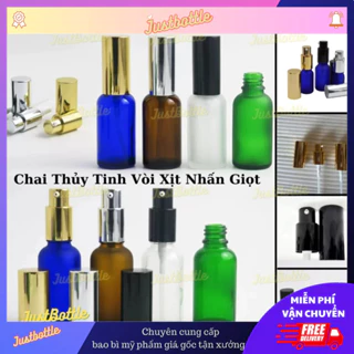 Chai Thủy Tinh Xịt Nhấn Giọt 10Ml 15Ml 20Ml 30Ml 50Ml 100Ml, Lọ Chiết Mỹ Phẩm Nhỏ Dạng Nhấn Xịt Đựng Tinh Dầu Nước Hoa