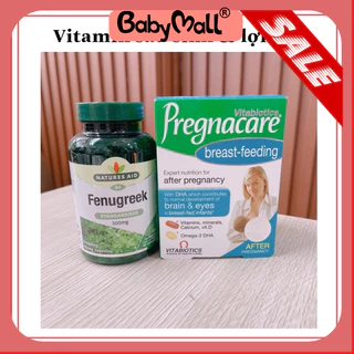 Combo lợi sữa Pregnacare + cỏ cà ri UK