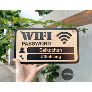 (có video tự quay) Bảng Wifi gỗ 2 lớp, nền bảng đen viết phấn - Xưởng Luxi Decor