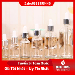 Lọ Đựng Tinh Dầu Nắp Bóp Nhỏ Giọt Khoen Bạc 15ML/20ML/30ML