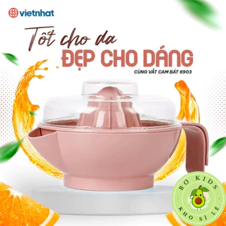 Bộ vắt cam, vắt chanh Việt Nhật (MS:6903), Dụng cụ vắt cam có lưới lọc, tay cầm kèm nắp đậy tiện lợi