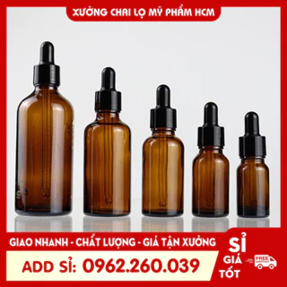 Lọ Chiết Serum 🏵️ Lọ Đựng Tinh Dầu Thủy Tinh Nắp Bóp Nhỏ Giọt Khoen Trắng 15ML/20ML/30ML Dùng Dựng Tinh Dầu, Tế bào gốc