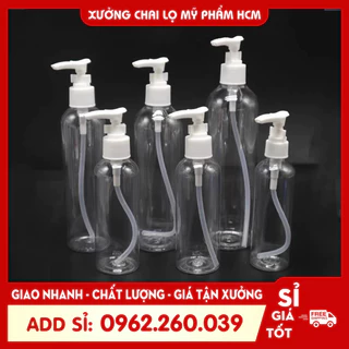 Chai Nhựa Pet Vòi Nhấn 100ML/250ML Chiết Mỹ Phẩm (Dầu Gội, Sửa Tắm, Gel Rửa Tay) - Chai Lọ Mỹ Phẩm