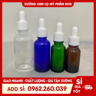 Lọ Chiết Serum 🏵️ Lọ Chiết Mỹ Phẩm Thủy Tinh Nắp Bóp Nhỏ Giọt Khoen Trắng 50ML/100ML Dùng Đưng Tinh Dầu,, Kem Dưỡng