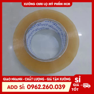 1 Cuộn Băng Keo 200 yard Siêu Dính Nặng Màu Trong 1 cây 6 cuộn 2kg lõi giấy mỏng giá rẻ nhất thị trường