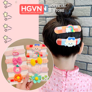 Miếng Dán Tóc Tự Dính Cho Bé Gái Có Sticker Dễ Thương #KT58