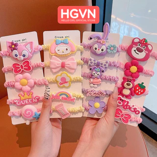 SET 5 Dây Buộc Tóc HGVN Charm Siêu To Đáng Yêu Cho Bé