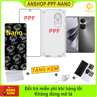 Miếng dán PPF-NANO Oppo Reno 10 dán màn hình - dán lưng