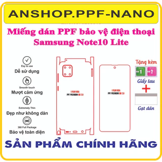Miếng dán ppf bảo vệ điện thoại Samsung Note10 Lite (Note 10Lite)