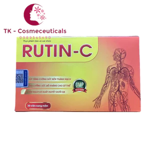 Viên Nang Mềm Rutin C Đại Uy Hỗ Trợ Tăng Sức Bền Thành Mạch, Tăng Cường Sức Đề Khang - Hộp 30 Viên Nang Mềm