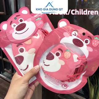 Sét 10 Khẩu Trang Gấu Dâu Lotso Cho Mẹ và Bé ❤️FREESHIP❤️ Khẩu Trang Hoạt Hình Cute Dễ Thương