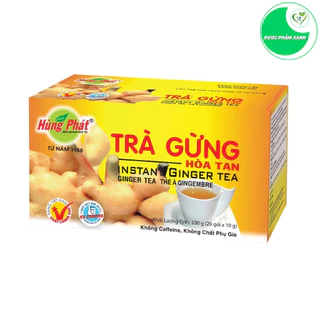 [ CHÍNH HÃNG] TRÀ GỪNG HÒA TAN - Trà Gừng Giúp Làm Ấm Cơ Thể, Tốt Cho Tiêu Hóa (Hộp/20gói x 10g) - Thương Hiệu Hùng Phát