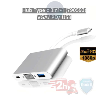 Hub Type C ra VGA, USB, PD hỗ trợ SS MHL, laptop - Hồ Phạm