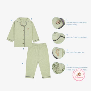 [Bu Baby] Bộ Quần Áo cho bé mặc nhà, Bộ Pyjamas dài tay chất liệu Sợi Tre Đan Mạch - Bu Bambus