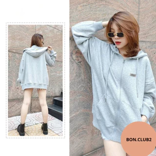 Áo khoác hoodie zip chất nỉ bông form rộng có khóa kéo phù hợp cho cả nam và nữ