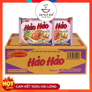 Thùng 30 gói HẢO HẢO Mix 2 vị thơm ngon ( chua cay và kim chi )