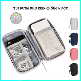 Túi Phụ Kiện Công Nghệ Chống Nước, Đựng Pin Sạc Dự Phòng, Điện Thoại, Cáp Sạc, USB Tai Nghe, Có Qoai Xách