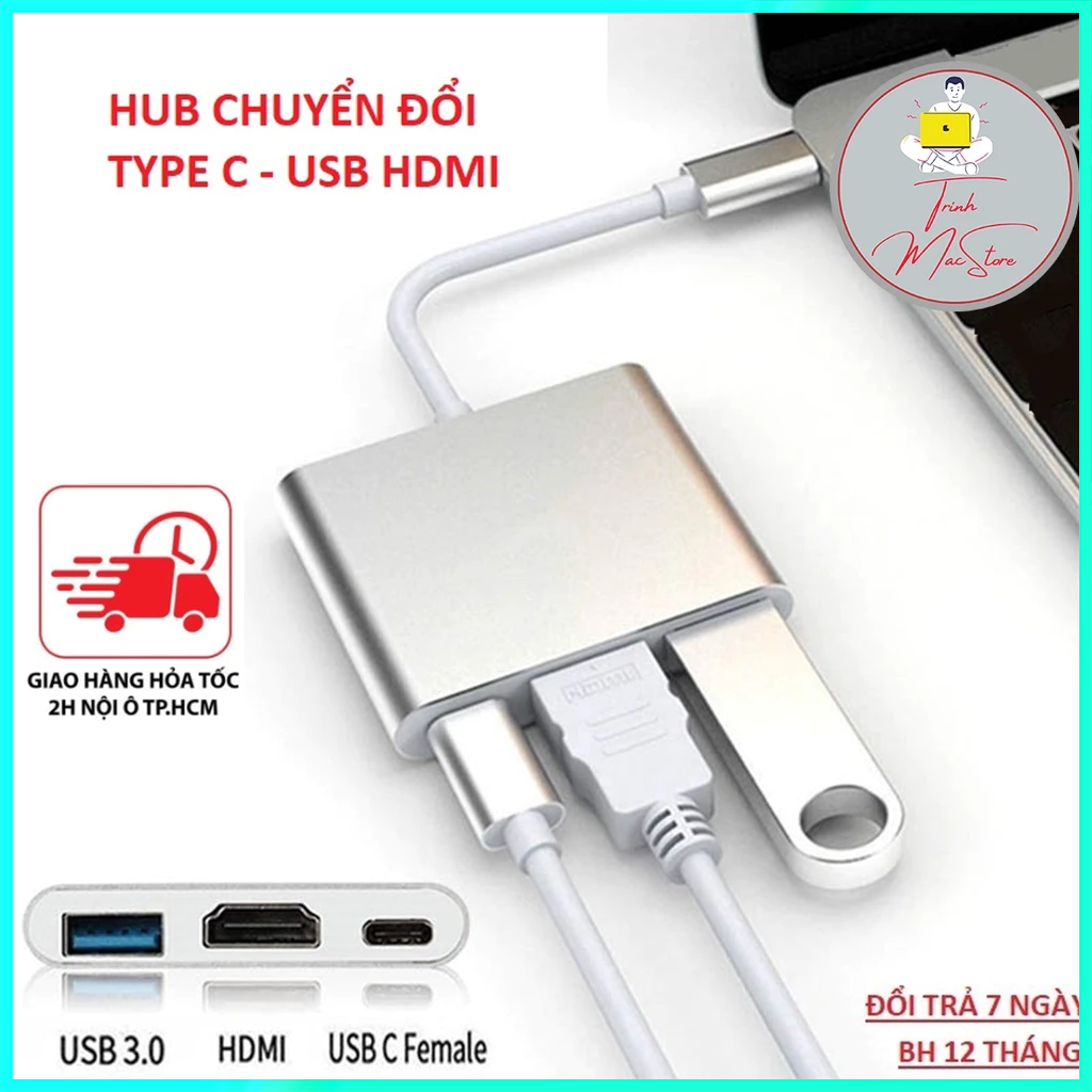 HUB Chia Cổng Chuyển Đổi Đầu USB Type C Đa Năng Dành Cho Retina laptop táo