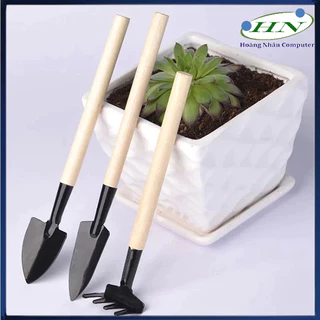 Bộ Cuốc Xẻng Mini Trồng Cây Cảnh - Dụng Cụ 3 Món Chăm Sóc Cây Cảnh Bonsai, Làm Vườn, Chăm Xương Rồng