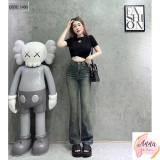 quần jeans ống loe lai 3 phân