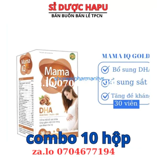 Viên uống Mama  IQ Gold bổ sung DHA, acid folic, sắt, vitamin cho bà bầu giúp bồi bổ sức khỏe,tăng đề kháng- hộp 30 viên