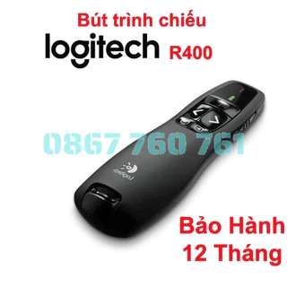 Bút trình chiếu Logitech R400 chính hãng lazer màu đỏ, bảo hành 12 tháng