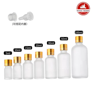 Lọ Thủy Tinh 🍄 Lọ Chiết Tinh Dầu Nắp Vàng 2 Vạch 50ml/100ml Đựng Tinh Dầu,Tinh Chất, Chiết Gel Mỹ Phẩm Du Lịch