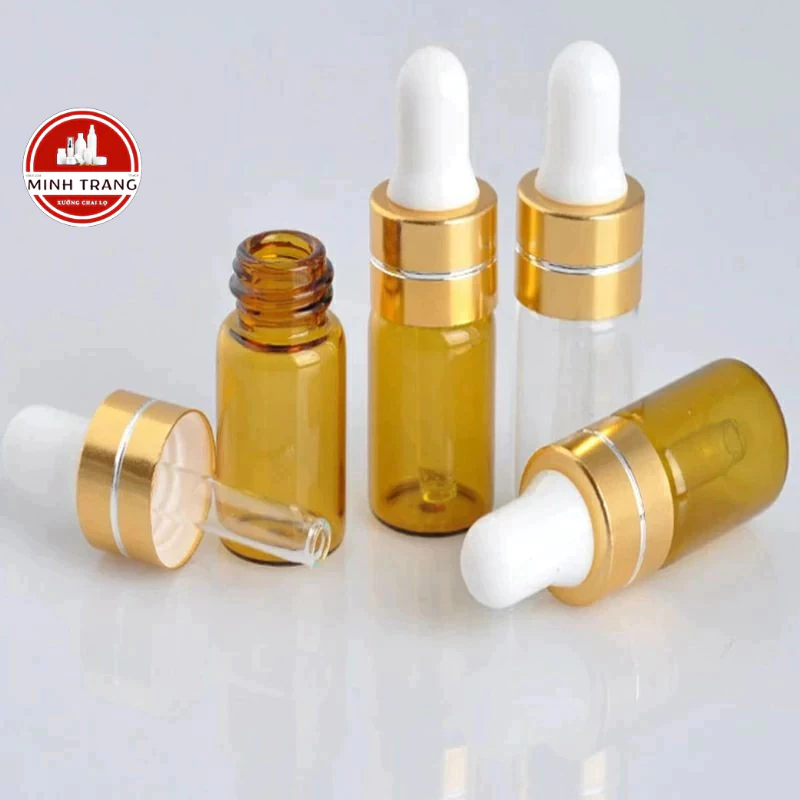 Lọ Thủy Tinh 🍄 Lọ Chiết Serum 10ml Nắp Vặn Có Núm- Ống Thủy, Lọ đựng Tinh Dầu, Mỹ Phẩm Du Lịch