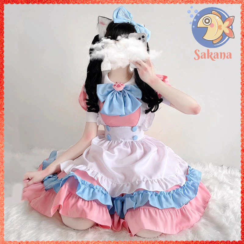 [MAID] Váy hóa trang hầu gái cosplay hồng dễ thương (CÓ SẴN)