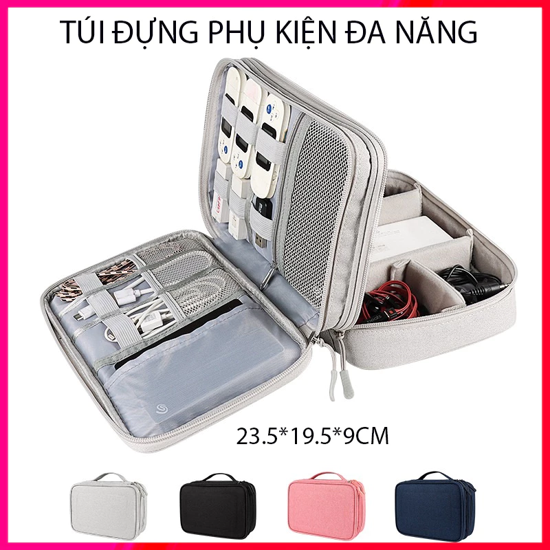 Túi Đựng Phụ Kiện Công Nghệ, Chống Sốc Chống Nước, Bộ Sạc Macbook, Máy Tính Bảng, Pin Dự Phòng, Cáp Sạc, Mỹ Phẩm