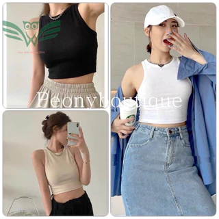 Áo Ba Lỗ Nữ Xuất Khẩu Dáng Croptop Cotton Tăm Siêu Mềm Mịn