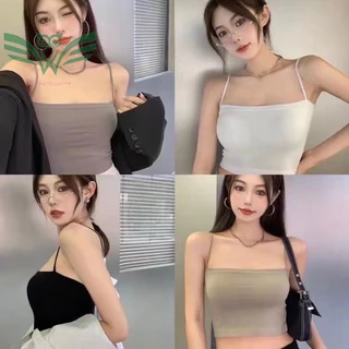 Hot trend - Áo bra đúc su 2 dây kèm đệm ngực dáng croptop mẫu mới