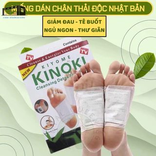 Hộp 10 miếng dán thải độc chân Nhật Bản Kinoki Detox Foot Patch giúp thư giãn - ấm bàn chân - giảm nhức mỏi