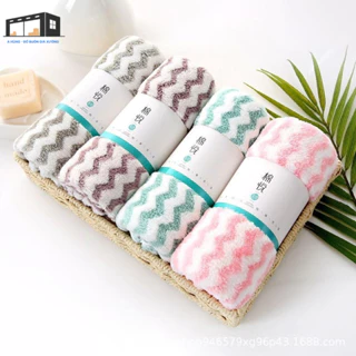 KHĂN MẶT LÔNG CỪU XUẤT HÀN KẺ SỌC KT 30x50CM AH