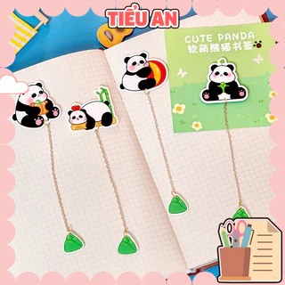 Kẹp Sách Bookmark/ Sticker Trang Trí Hình Panda Kèm Dây Trang Trí Dễ Thương