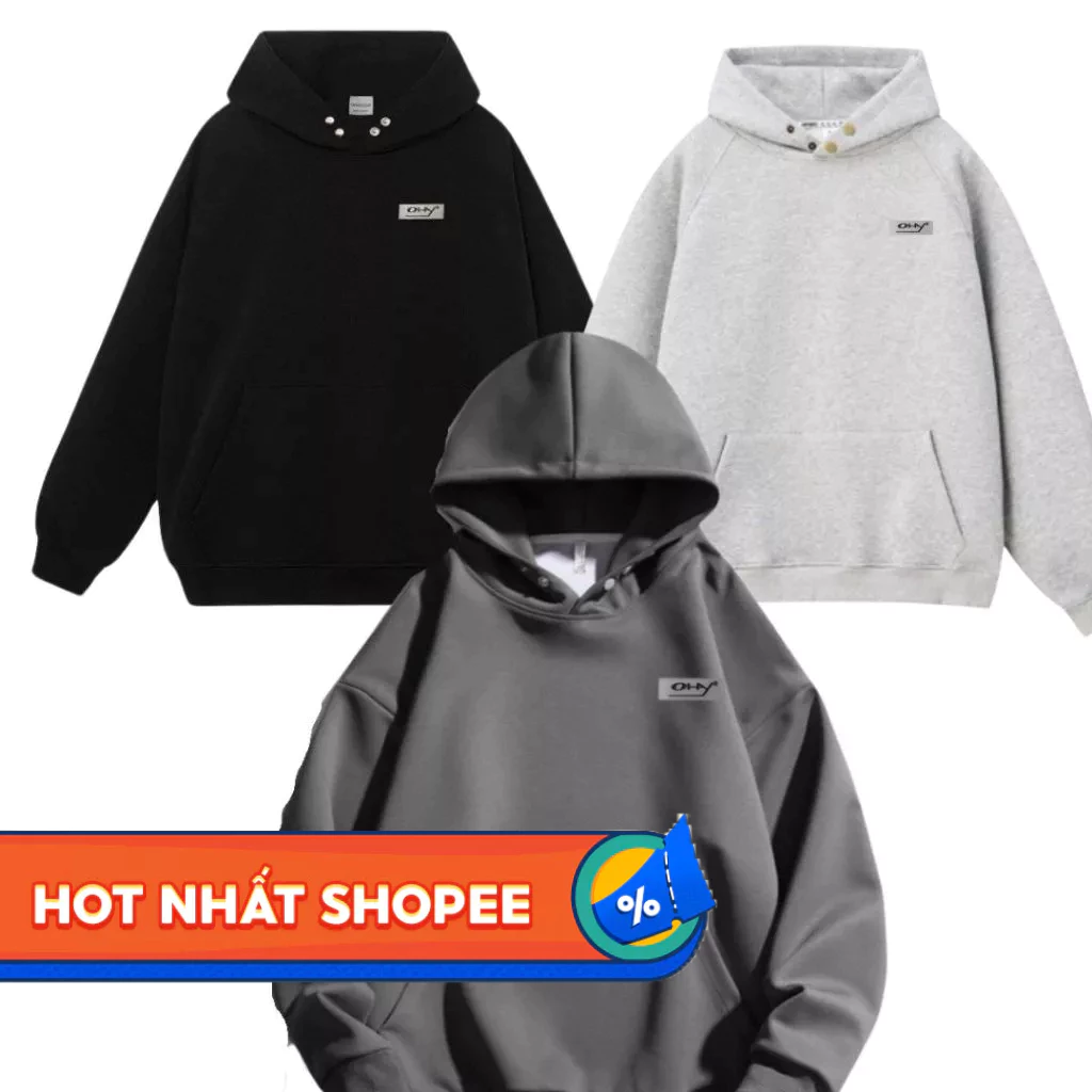 Áo Hoodie Nỉ Nam Nữ, Unisex Form Rộng, Locabrand, TEM CAO SU, Cúc Bấm, Chất Nỉ Ngoại Siêu Dày, Mũ To 2 Lớp, Fashion