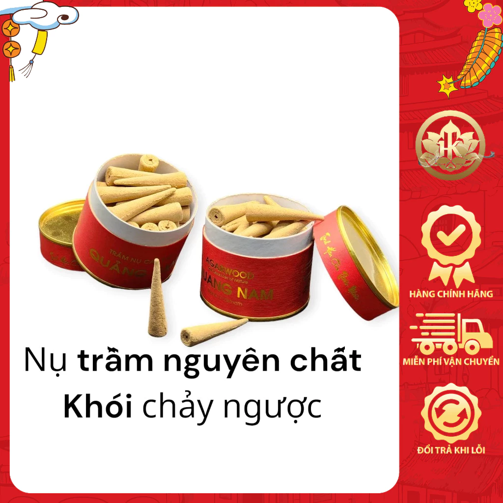 Nụ trầm nguyên chất, xông nhà tẩy uế, ban thờ loại đặc biết 1 hộp 35-40 nụ hộp đỏ may mắn