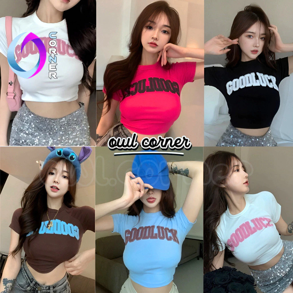 Áo Croptop Ôm Body GOODLUCK Chất Borip Kiểu In Họa Tiết Đẹp Sexy, Áo Thun Croptop Nữ OWL CORNER